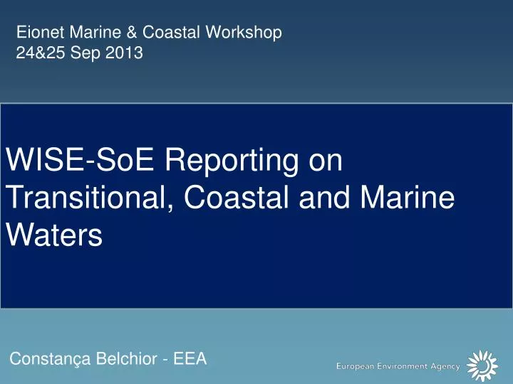 eionet marine coastal workshop 24 25 sep 2013