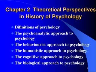 Chapter 2 Theoretical Perspectives in History of Psychology