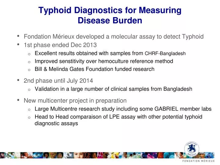 typhoid diagnostics for measuring disease burden