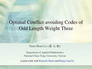 Optimal Conflict-avoiding Codes of Odd Length Weight Three