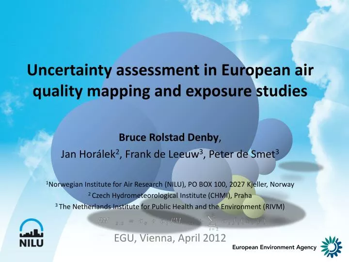 uncertainty assessment in european air quality mapping and exposure studies