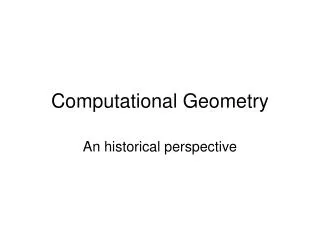 Computational Geometry