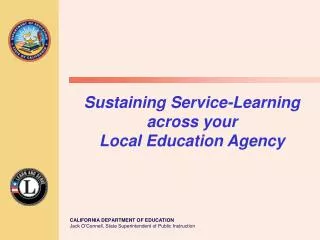 Sustaining Service-Learning across your Local Education Agency