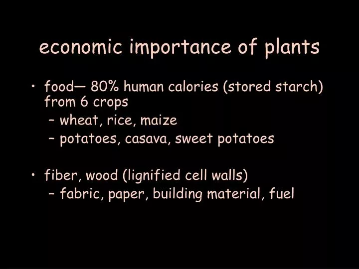 economic importance of plants