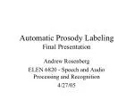 Automatic Prosody Labeling Final Presentation - slide 1