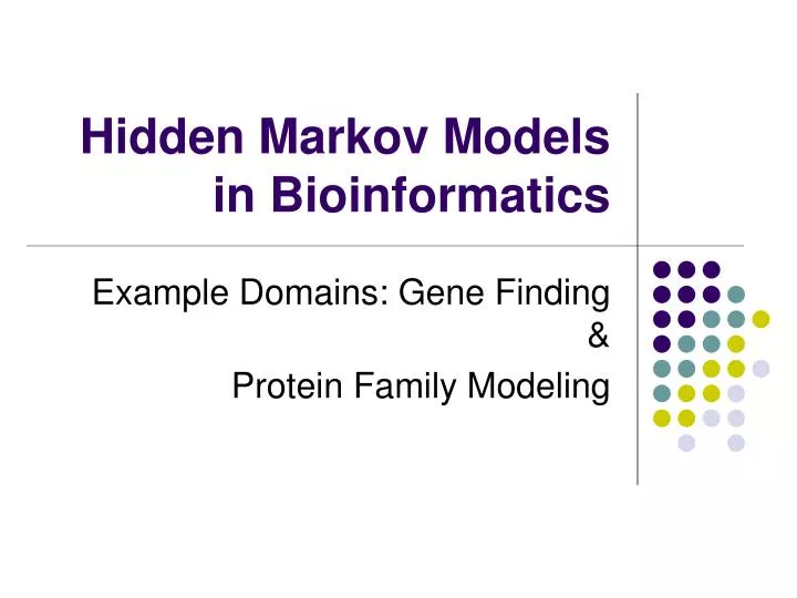 hidden markov models in bioinformatics