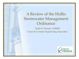 A Review of the Hollis Stormwater Management Ordinance