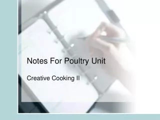 Notes For Poultry Unit