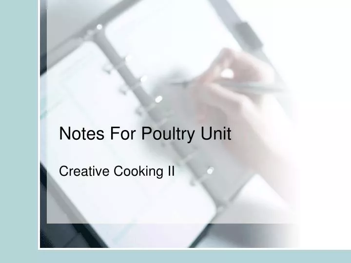 notes for poultry unit