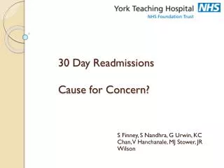 30 Day Readmissions Cause for Concern?