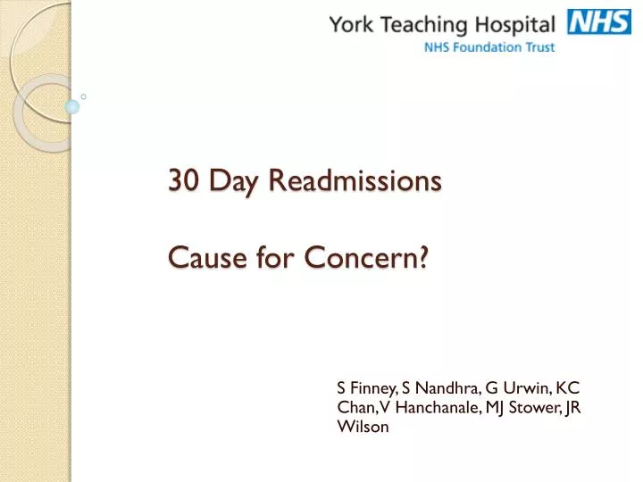 30 day readmissions cause for concern