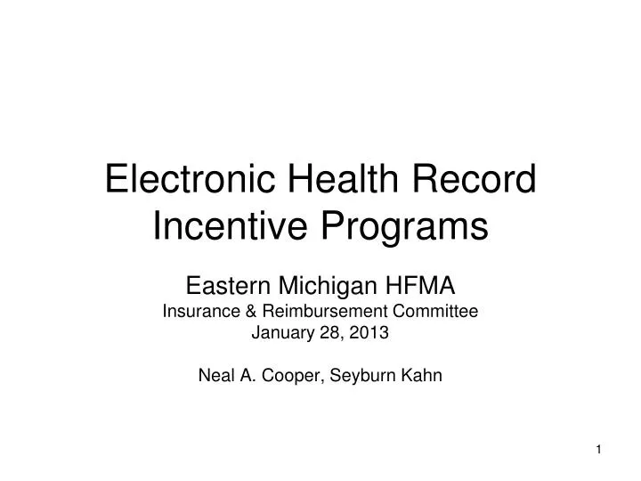electronic health record incentive programs