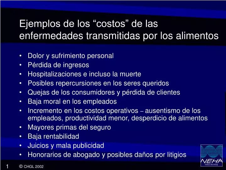 ejemplos de los costos de la s enfermedad es transmitida s por los alimentos