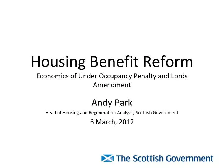 housing benefit reform economics of under occupancy penalty and lords amendment