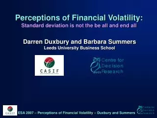 Perceptions of Financial Volatility: Standard deviation is not the be all and end all