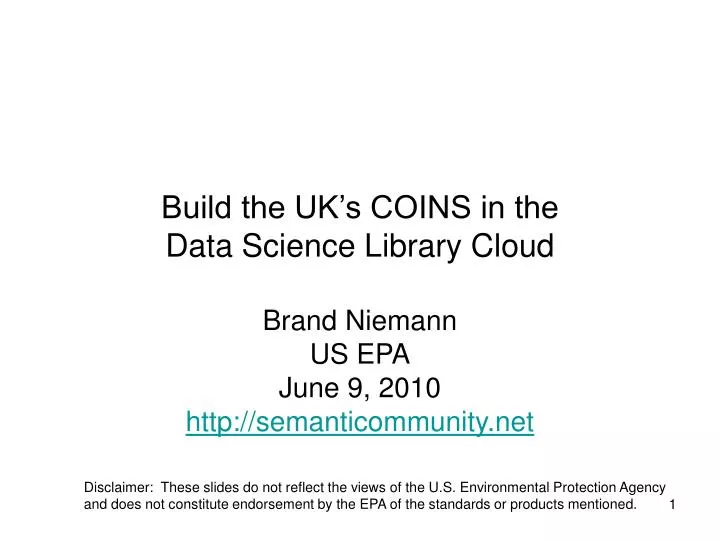 build the uk s coins in the data science library cloud