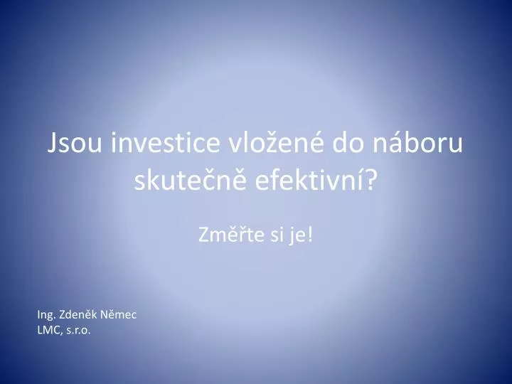 jsou investice vlo en do n boru skute n efektivn