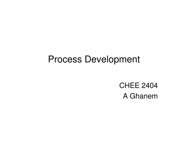 process development