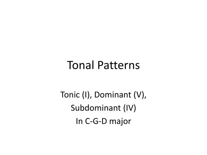 tonal patterns