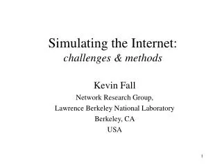 Simulating the Internet: challenges &amp; methods