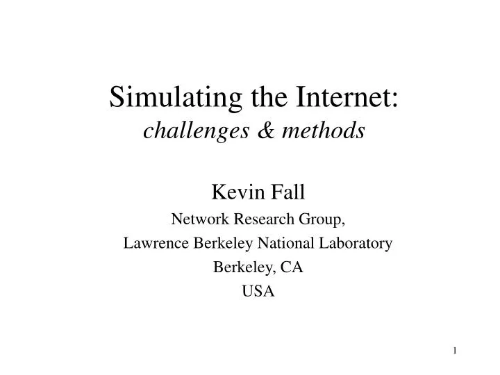 simulating the internet challenges methods