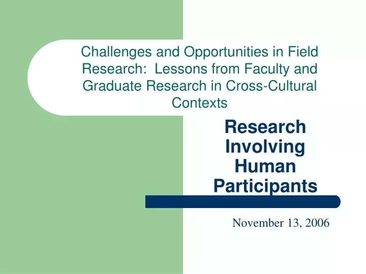 research involving human participants