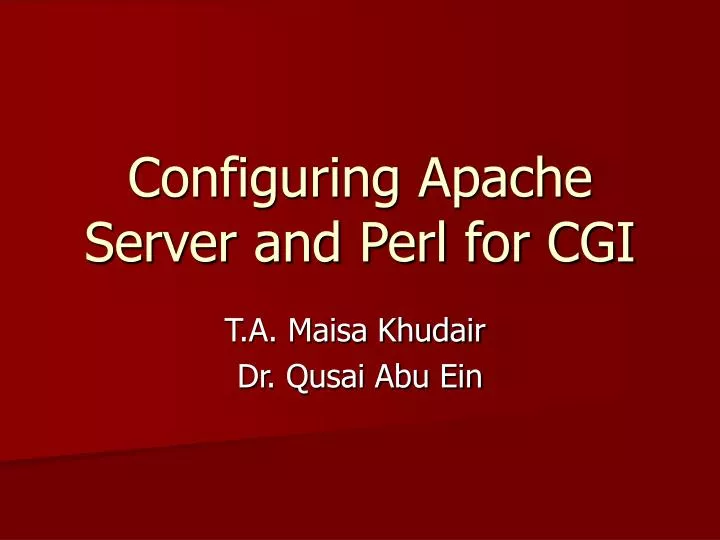 configuring apache server and perl for cgi