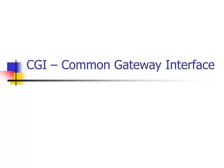 cgi common gateway interface