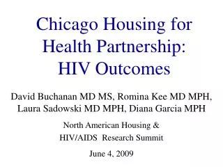 Chicago Housing for Health Partnership: HIV Outcomes