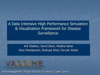 A Data Intensive High Performance Simulation &amp; Visualization Framework for Disease Surveillance