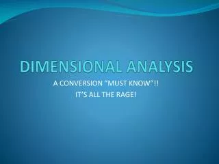 DIMENSIONAL ANALYSIS