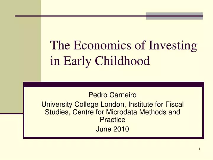 the economics of investing in early childhood