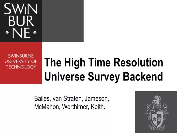 the high time resolution universe survey backend