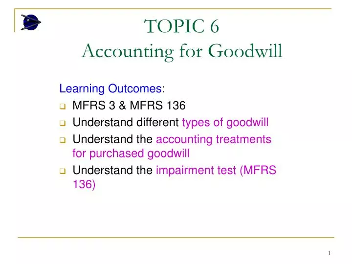 topic 6 accounting for goodwill