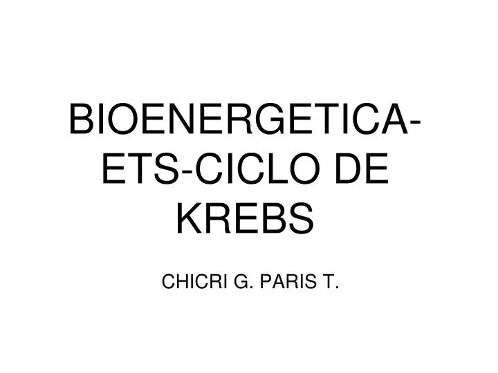 bioenergetica ets ciclo de krebs