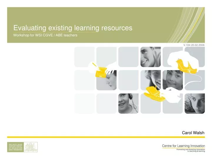 evaluating existing learning resources