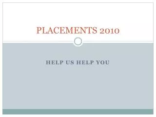 PLACEMENTS 2010