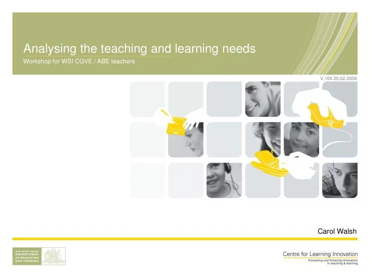 analysing the teaching and learning needs