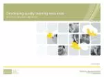 Developing quality learning resources - slide 1