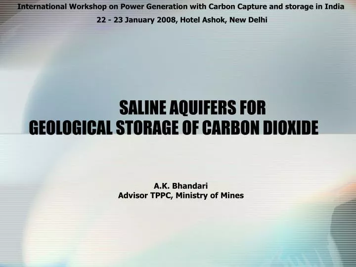 geological storage of carbon dioxide