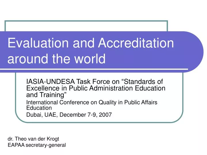 evaluation and accreditation around the world