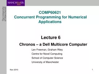 COMP60621 Concurrent Programming for Numerical Applications