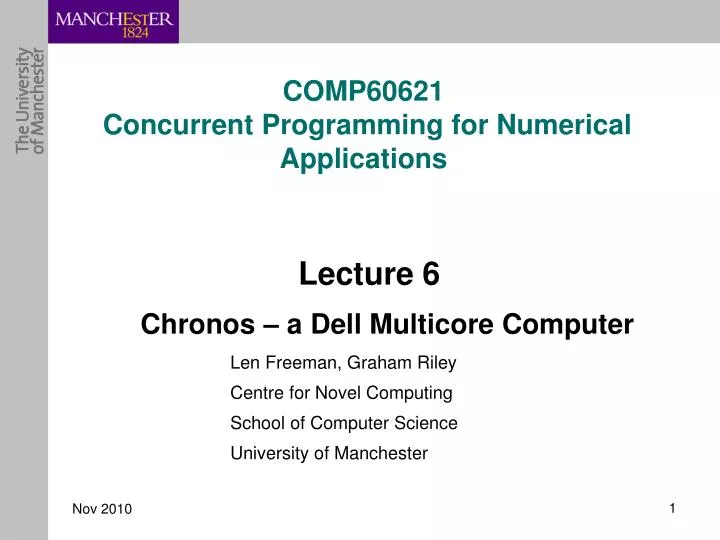 comp60621 concurrent programming for numerical applications