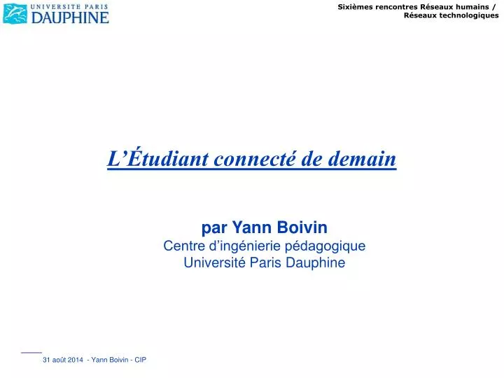 l tudiant connect de demain