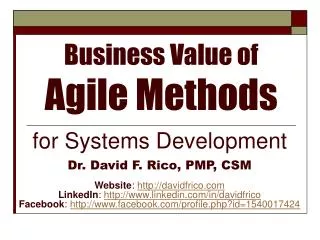 Business Value of Agile Methods
