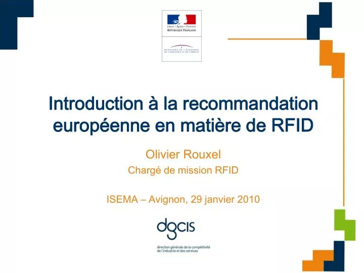 introduction la recommandation europ enne en mati re de rfid