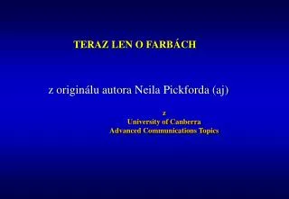 z university of canberra advanced communications topics