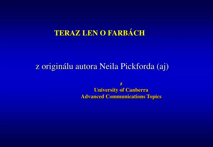 z university of canberra advanced communications topics
