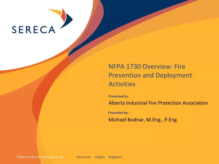 nfpa 1730 overview fire prevention and deployment activities