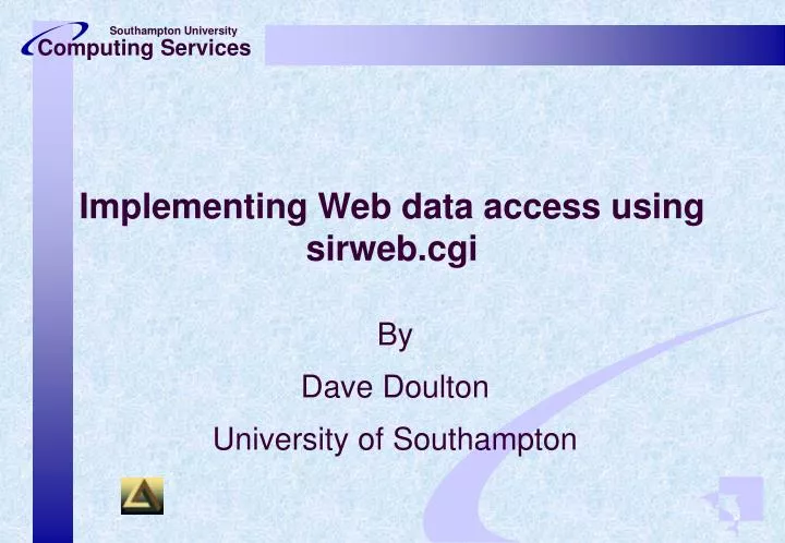 implementing web data access using sirweb cgi